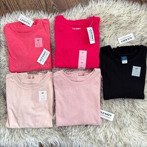 5T NWT 5 Old Navy Toddler Girl Long Sleeve Solids Bundle